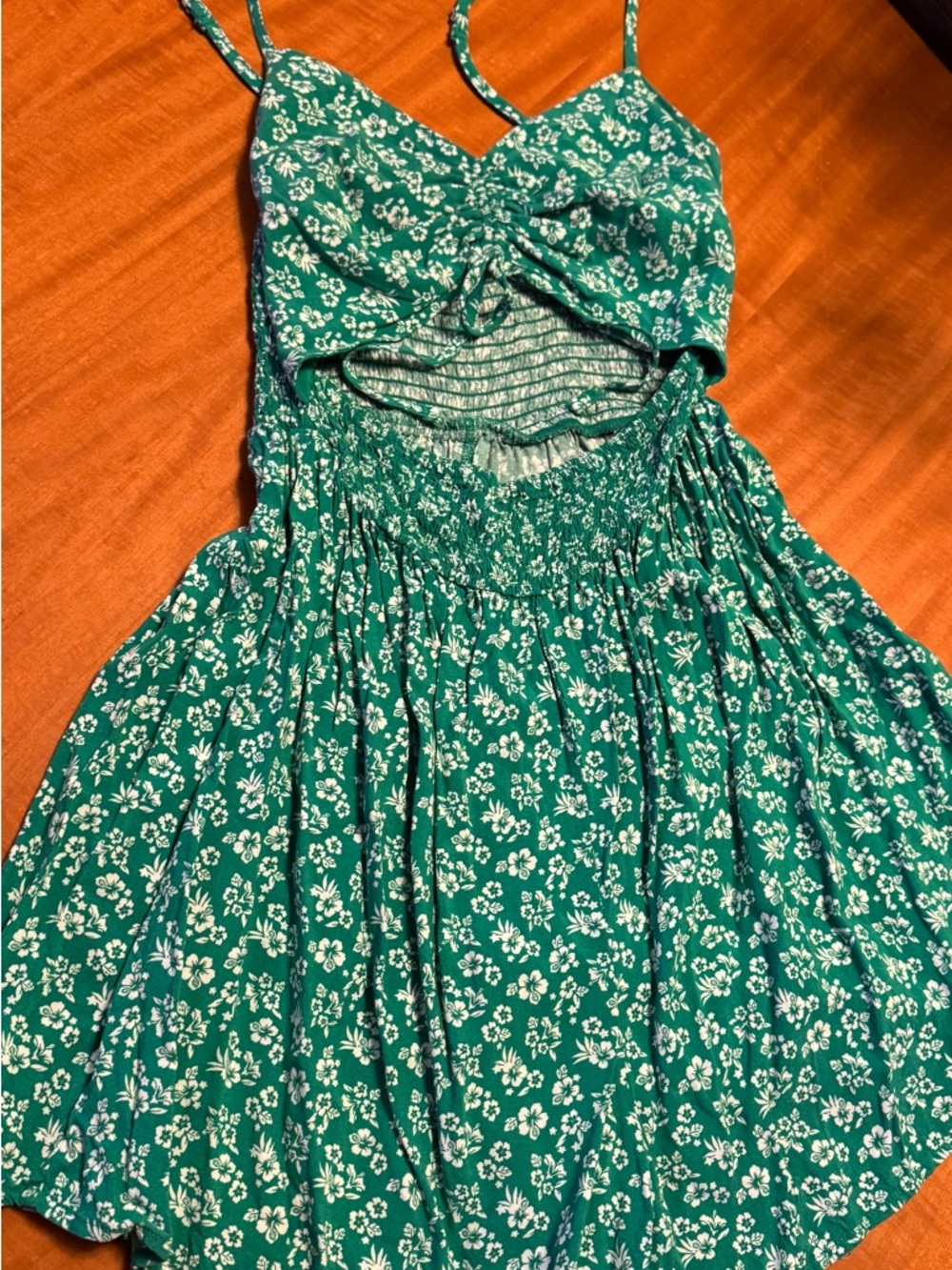 Hollister Emerald Green Floral Cutout Sundress